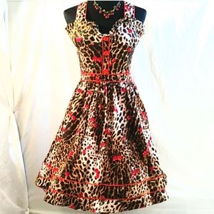 Voodoo vixen leopard cherry dress
